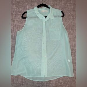 Mint sheer sleeveless top